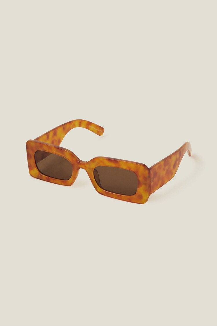 Chunky Mottled Rectangular Sunglasses
