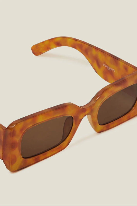 Chunky Mottled Rectangular Sunglasses