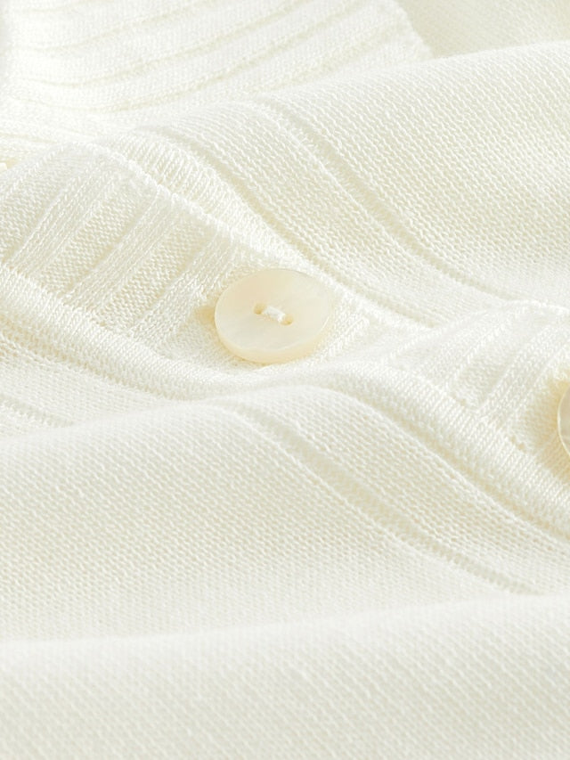 Linen Short Sleeve Polo Neck Top