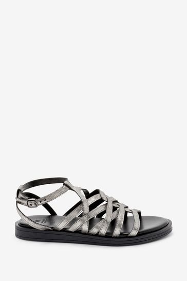 Forever Comfort Woven Leather Gladiator Low Platform Sandals