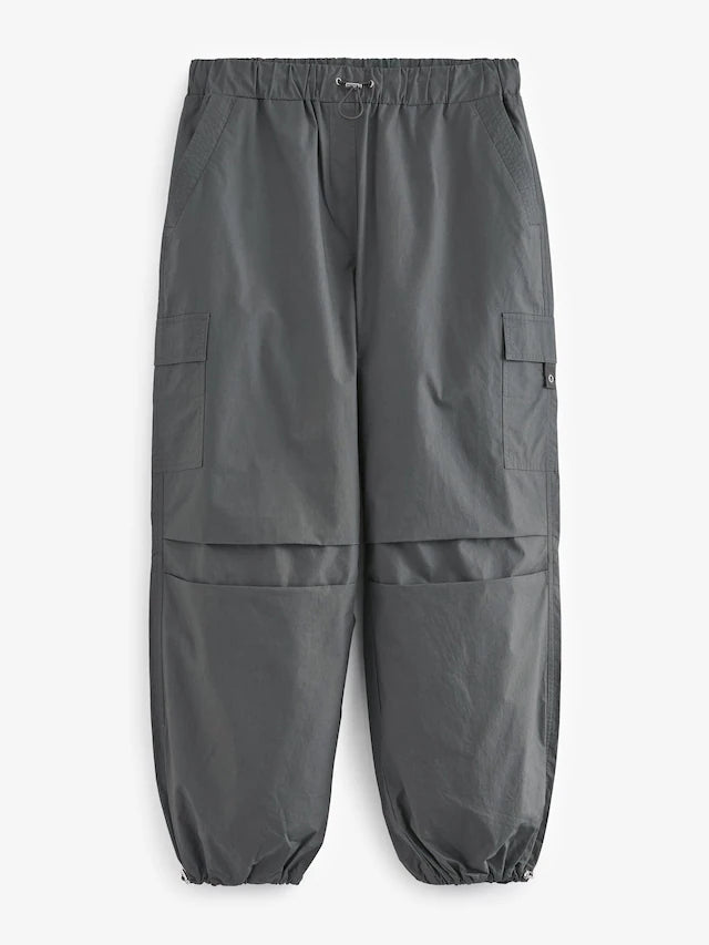 Wide Parachute Cotton Cargo Trousers