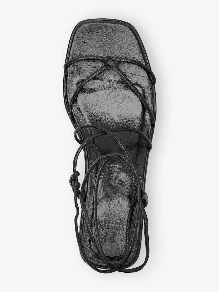 Forever Comfort Knot Detail Ankle Strap Sandals