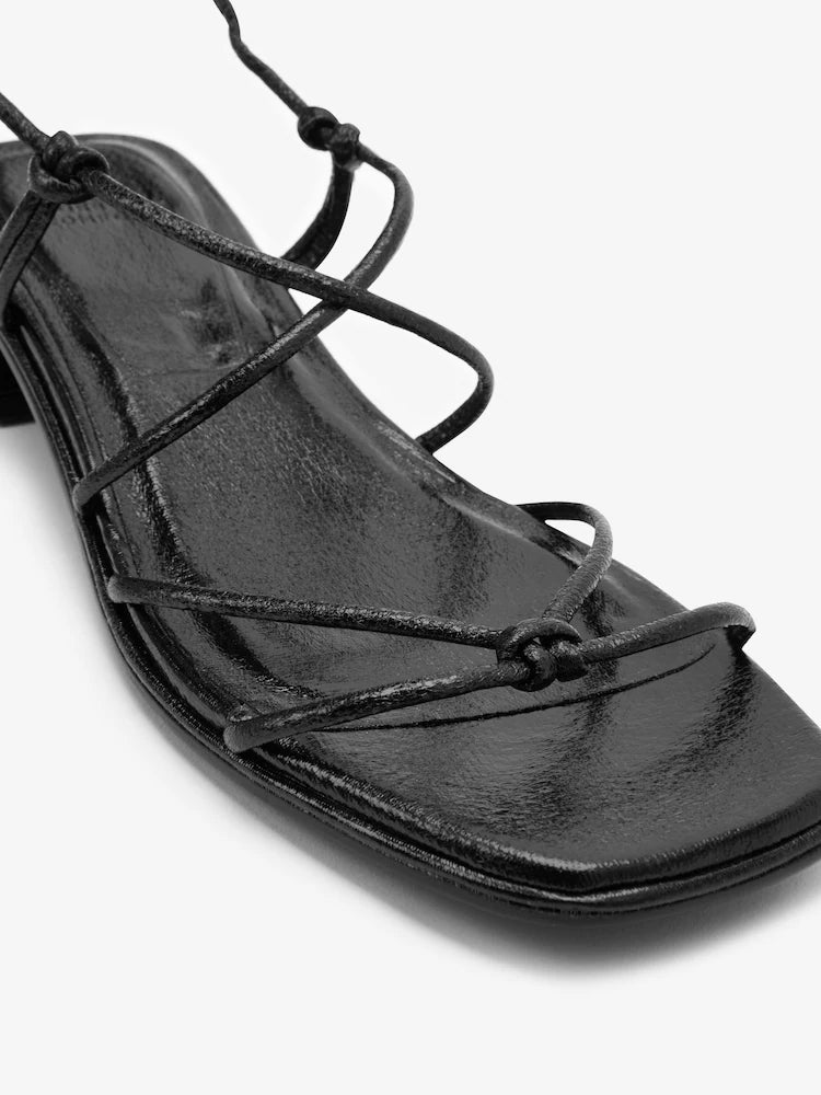Forever Comfort Knot Detail Ankle Strap Sandals