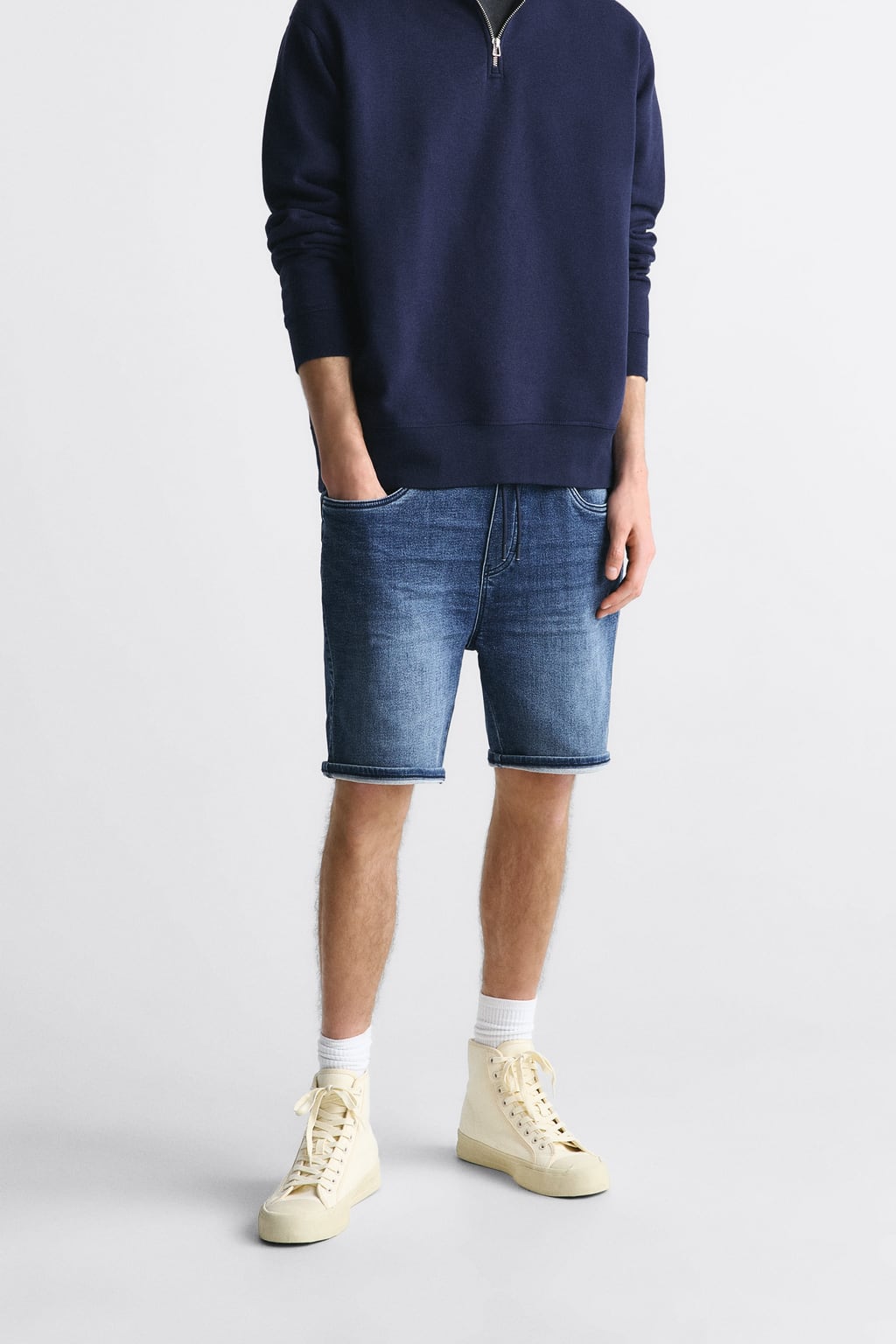 Soft Denim Bermuda Shorts