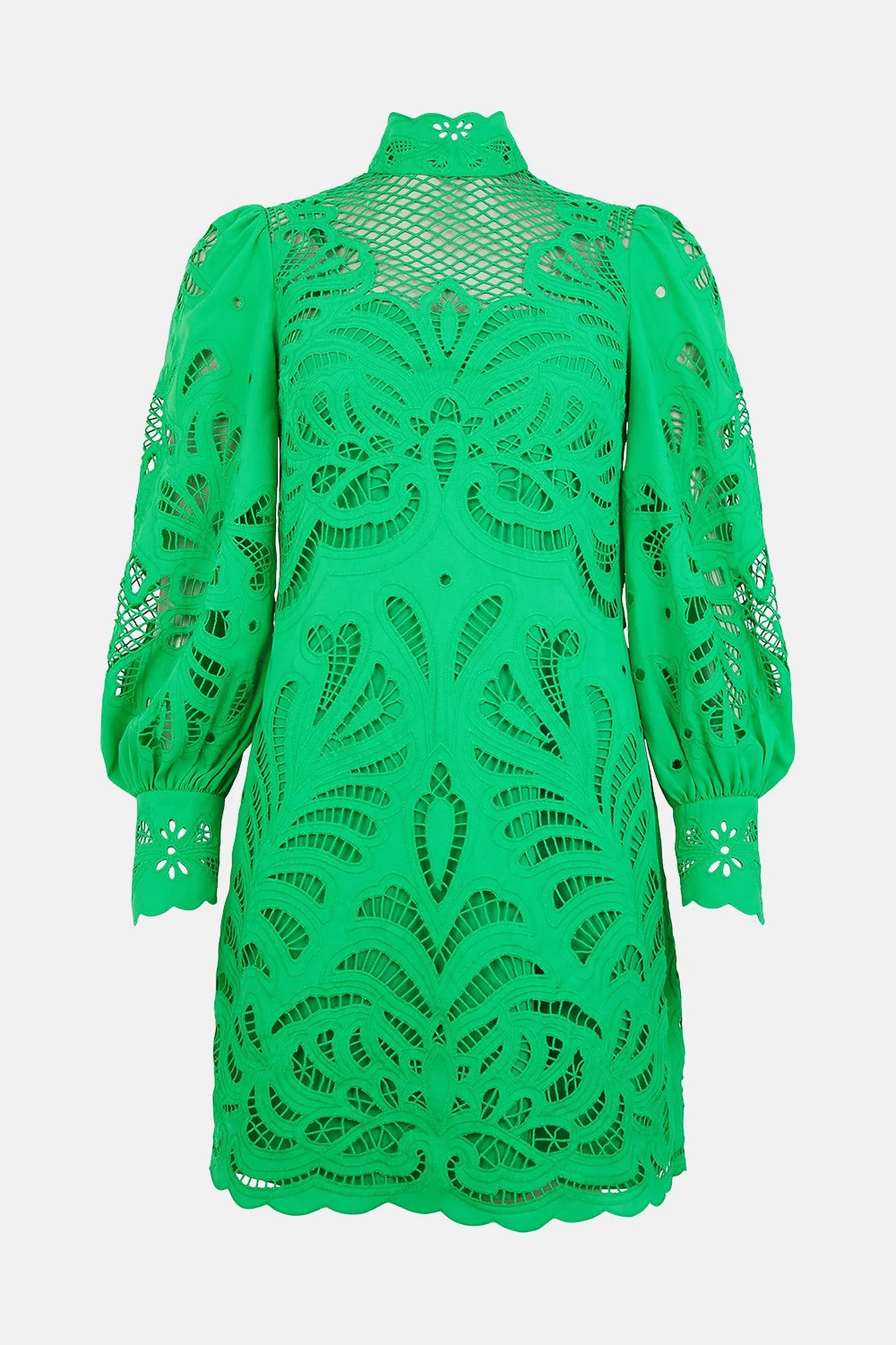 Cutwork Volume Sleeve Woven Dress