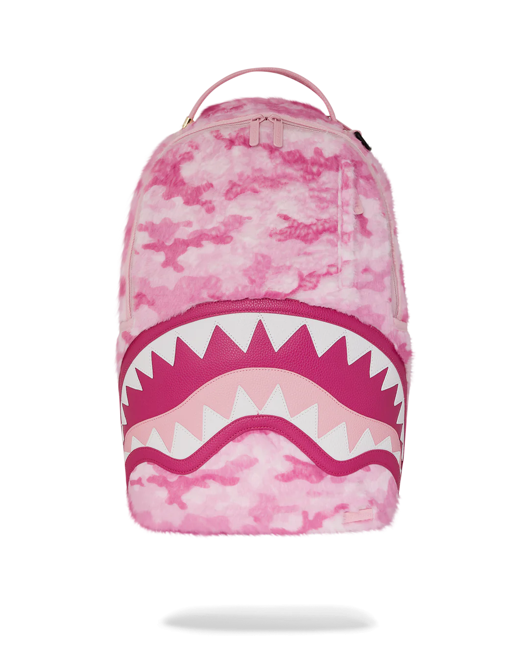 Pink Camo Faux Fur Backpack