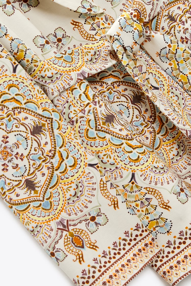 Linen-Blend Blazer With Print