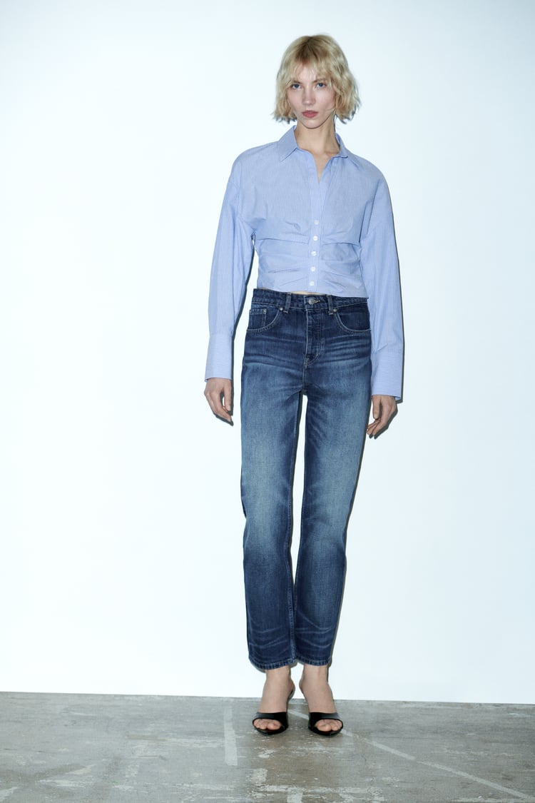 Gathered Poplin Shirt