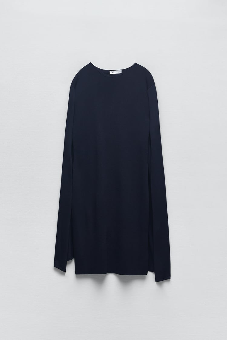 Knit Dress With Cape Detail