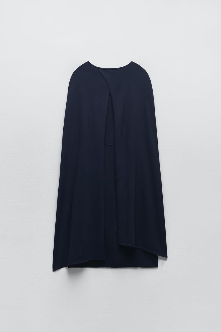 Knit Dress With Cape Detail