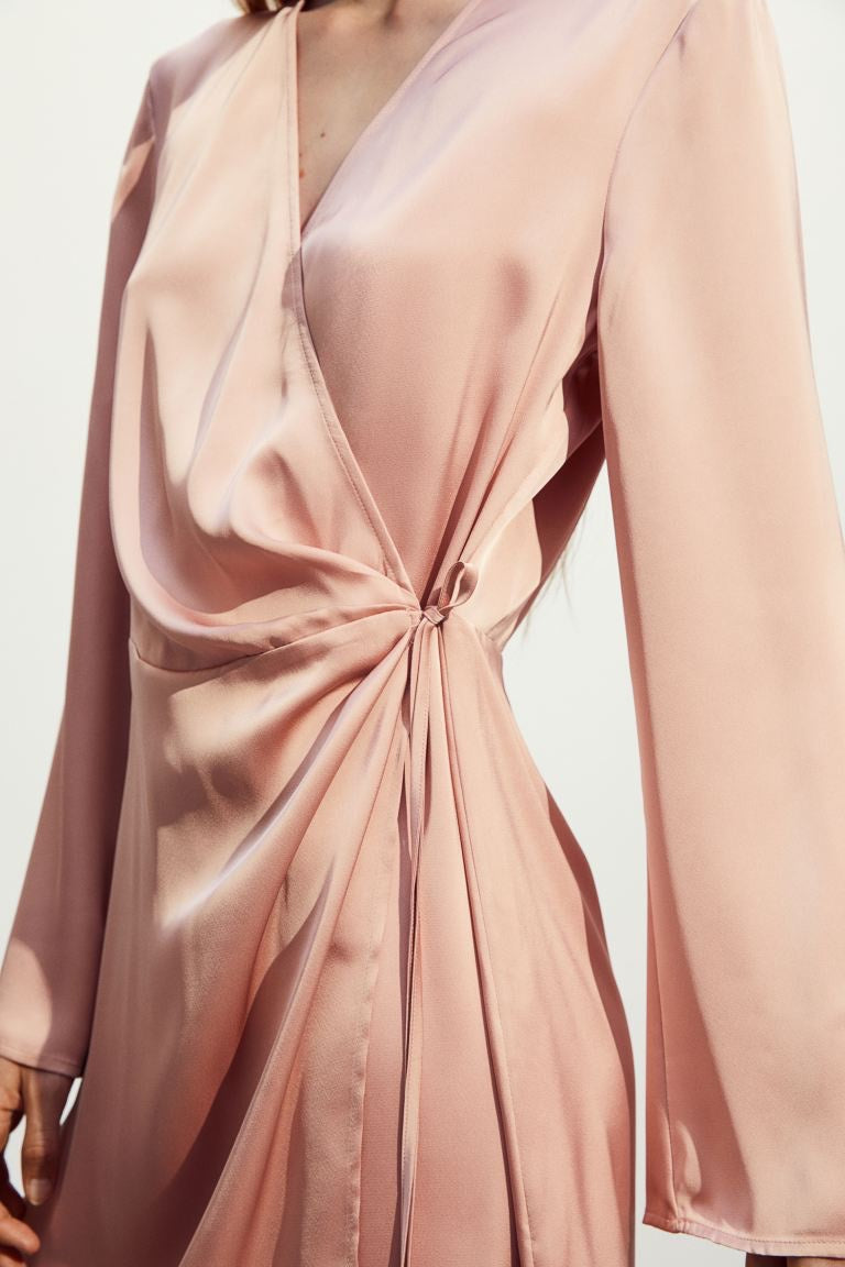 Satin Wrap Dress