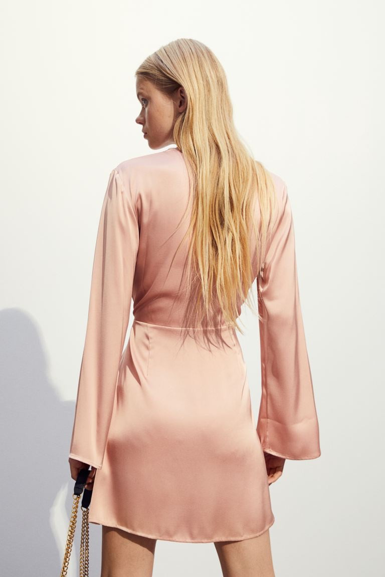 Satin Wrap Dress