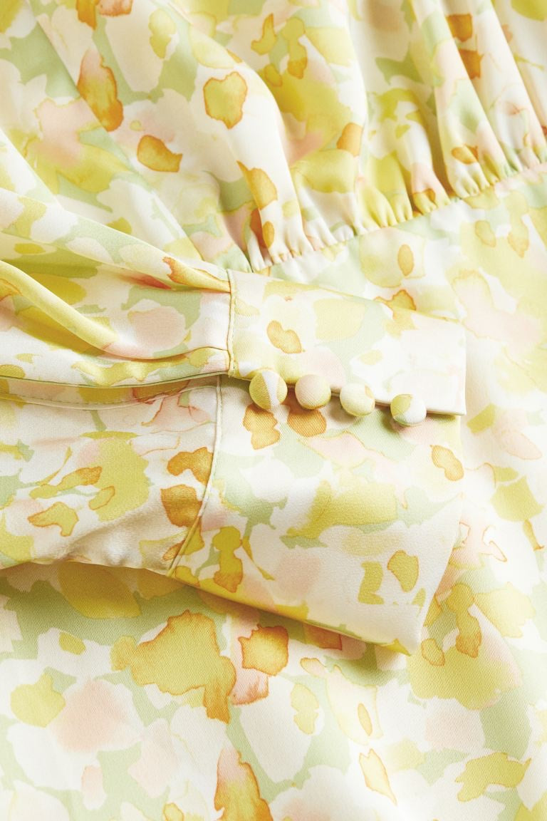 Gathered Satin Dress