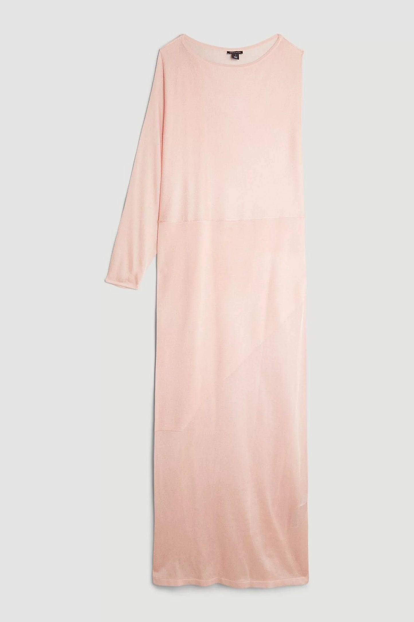 One Sleeve Slinky Sheer Knit Midaxi Dress