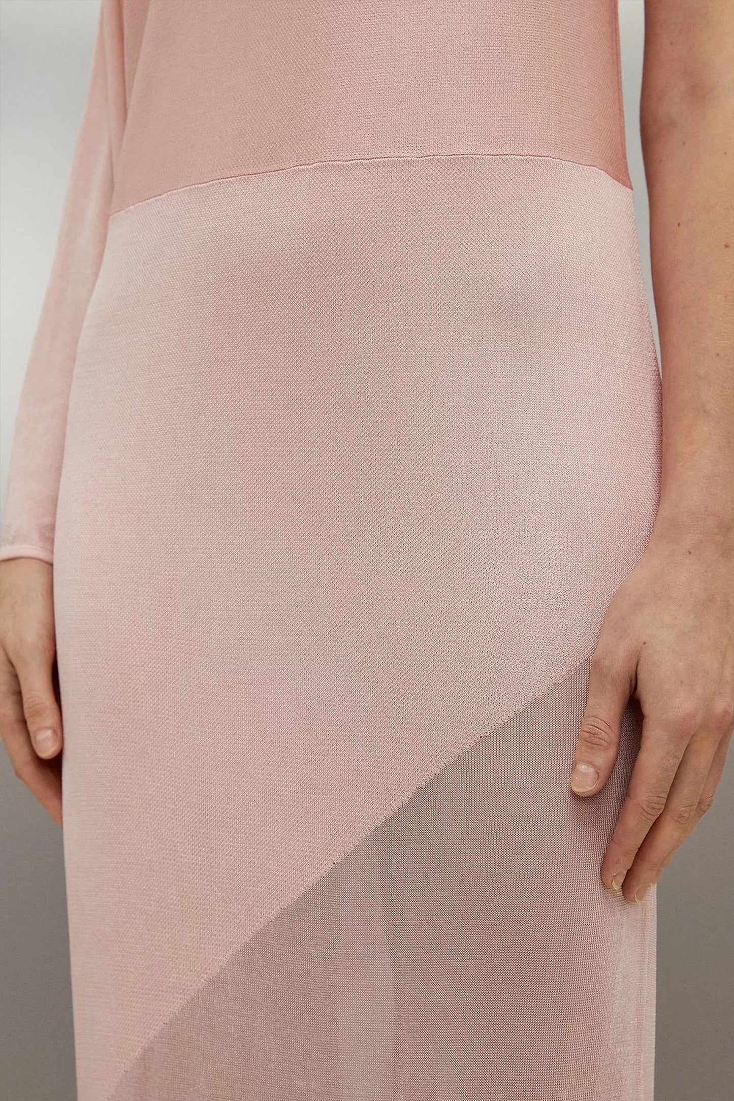 One Sleeve Slinky Sheer Knit Midaxi Dress