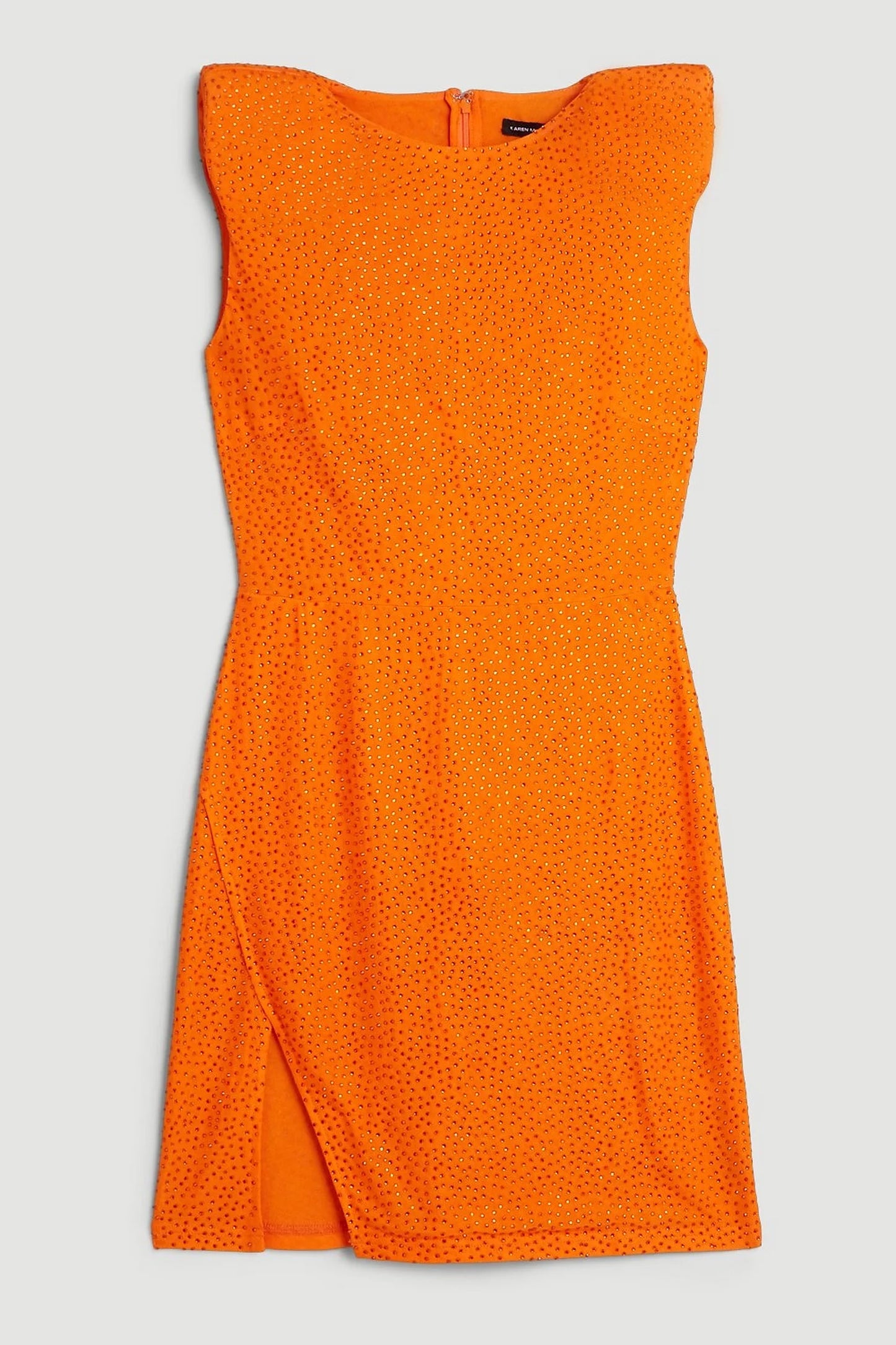 Embellished Strong Shoulder Jersey Mini Dress
