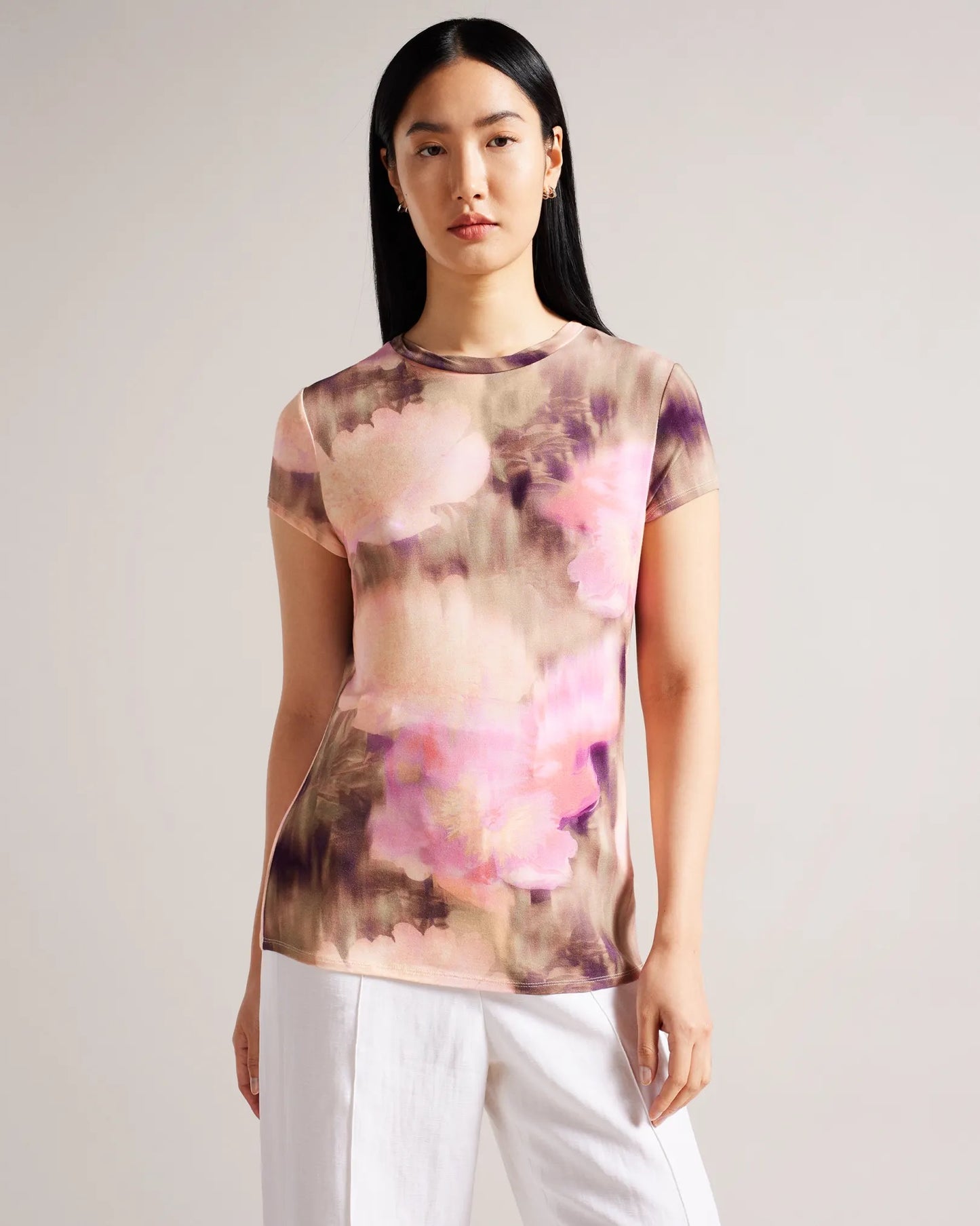 Yazmean Printed Fitted T-Shirt