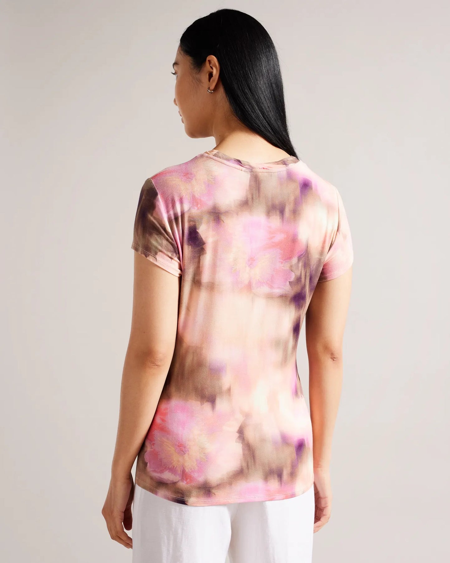 Yazmean Printed Fitted T-Shirt