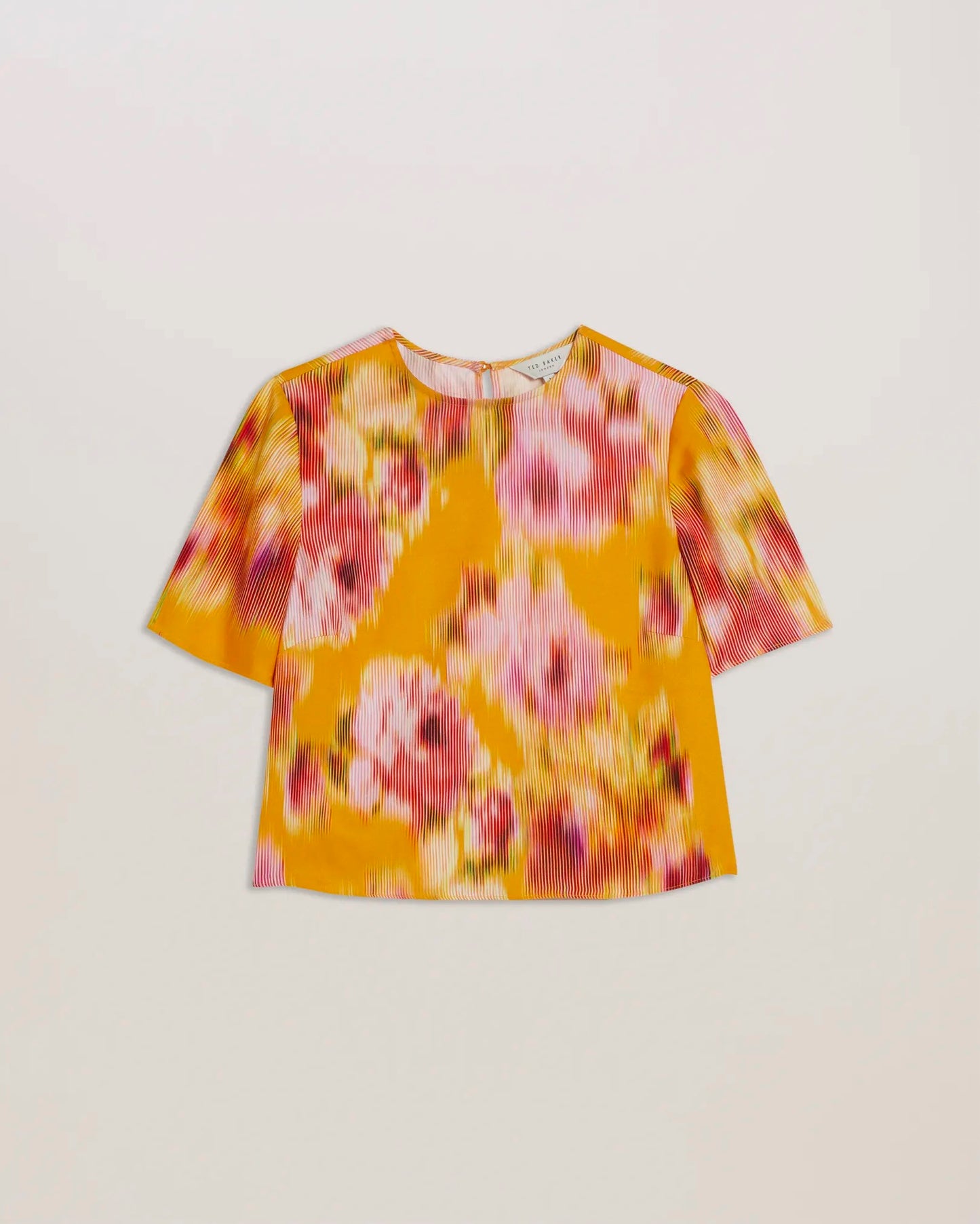 Cropped Floral Print Woven Top