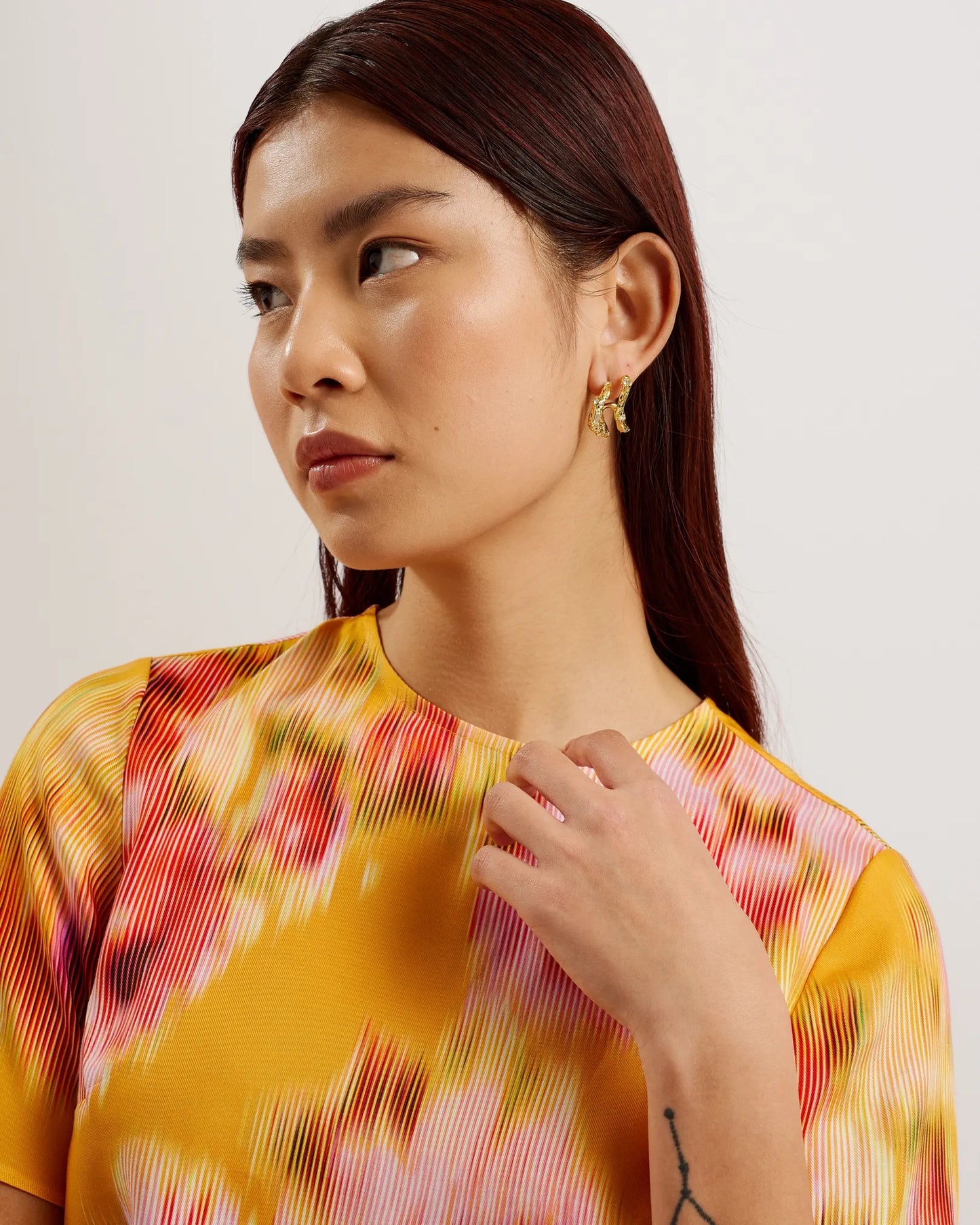 Cropped Floral Print Woven Top