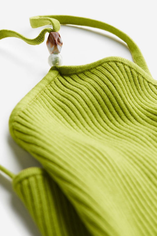 Cropped Tie-Detail Top