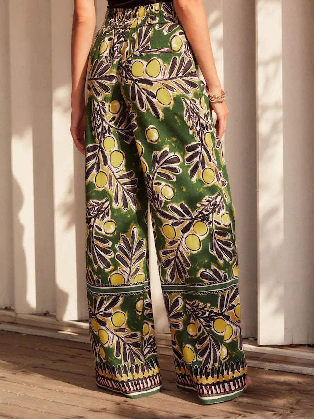 Wide Leg Trousers With Linen