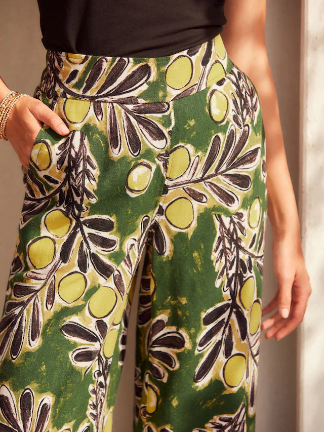 Wide Leg Trousers With Linen