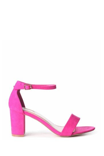 Linzi Frankie Soft Faux Suede Open Toe Block Heel