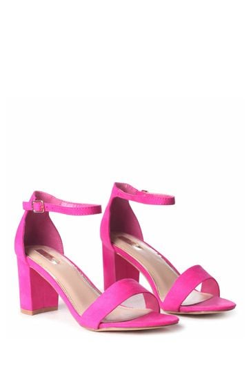 Linzi Frankie Soft Faux Suede Open Toe Block Heel