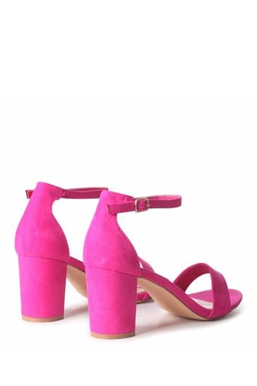 Linzi Frankie Soft Faux Suede Open Toe Block Heel