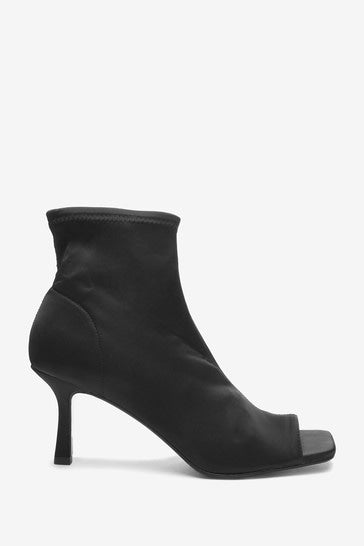 Satin Peep Toe Shoe Boots