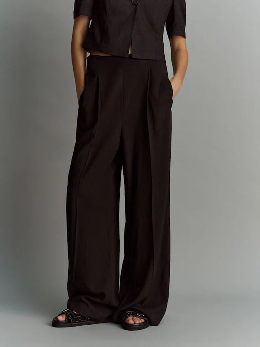 Linen Wide Leg Trousers