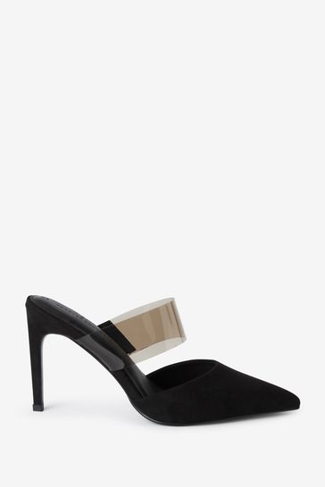 Forever Comfort Point Toe Vinyl Mule Heeled Shoes