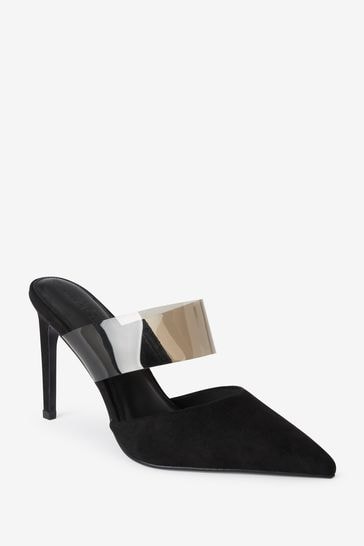 Forever Comfort Point Toe Vinyl Mule Heeled Shoes