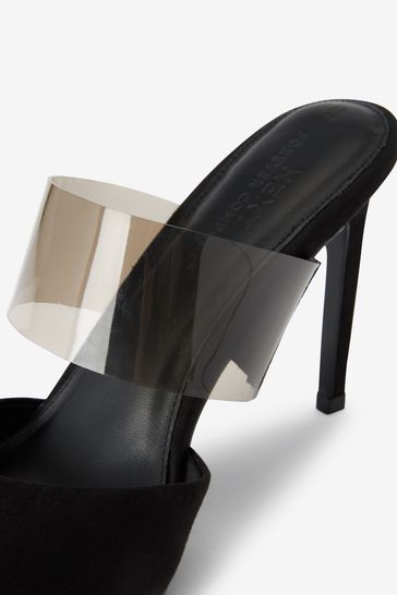 Forever Comfort Point Toe Vinyl Mule Heeled Shoes