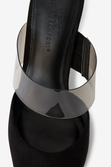 Forever Comfort Point Toe Vinyl Mule Heeled Shoes