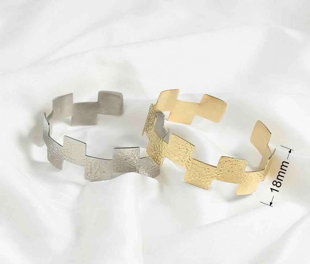 Geometric Textured Gypsy Cuff