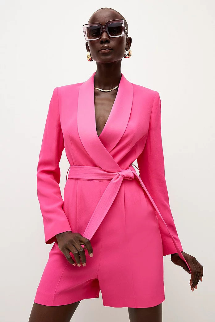 Tailored Tuxedo Wrap Playsuit
