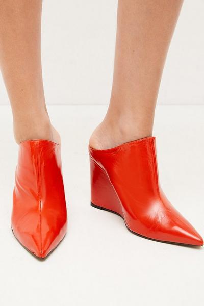 Leather Heeled Mule Shoe