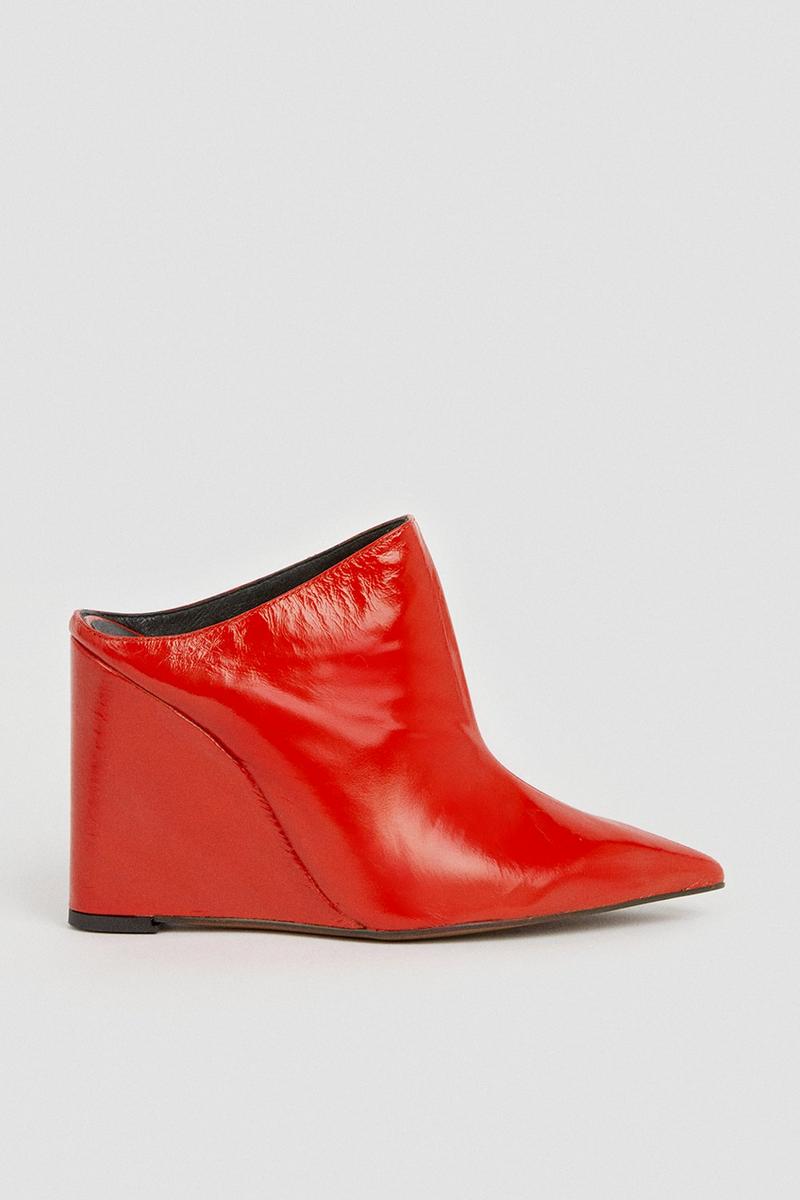 Leather Heeled Mule Shoe