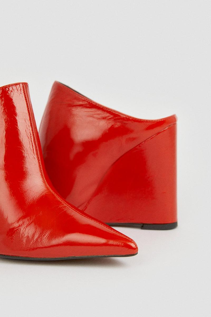 Leather Heeled Mule Shoe
