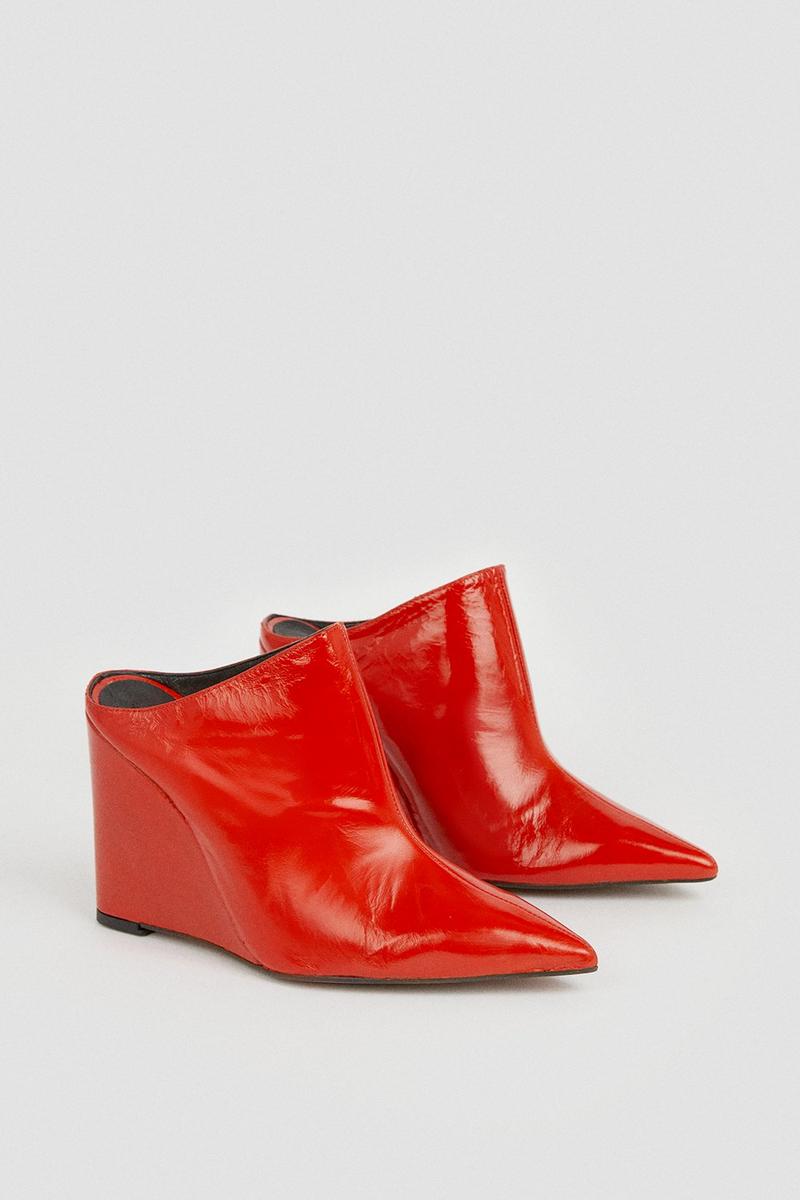 Leather Heeled Mule Shoe