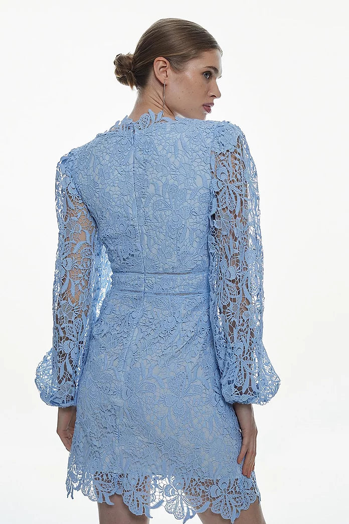 Chemical Lace V Neck Woven Mini Dress