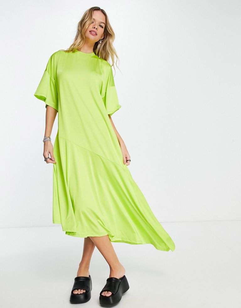 Asymmetric Plisse Jersey Chuck On Dress