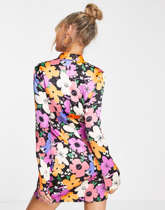 Fluted Sleeve Mini Dress