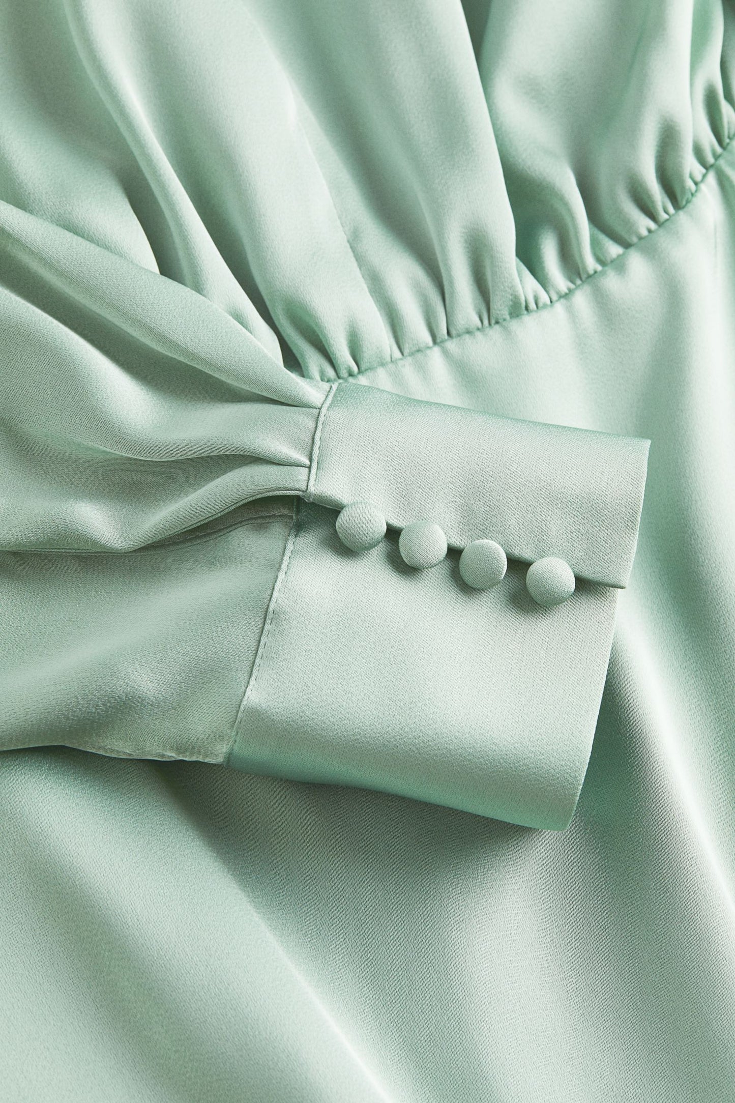 Gathered Satin Dress