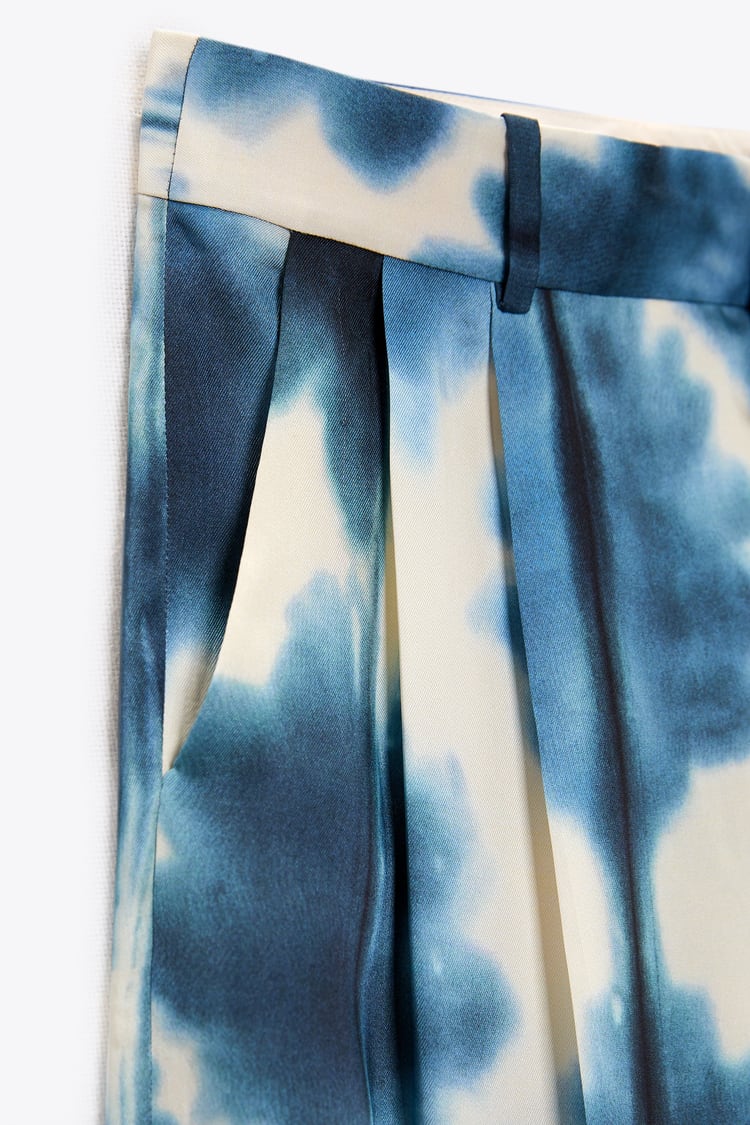 Satin Print Trousers