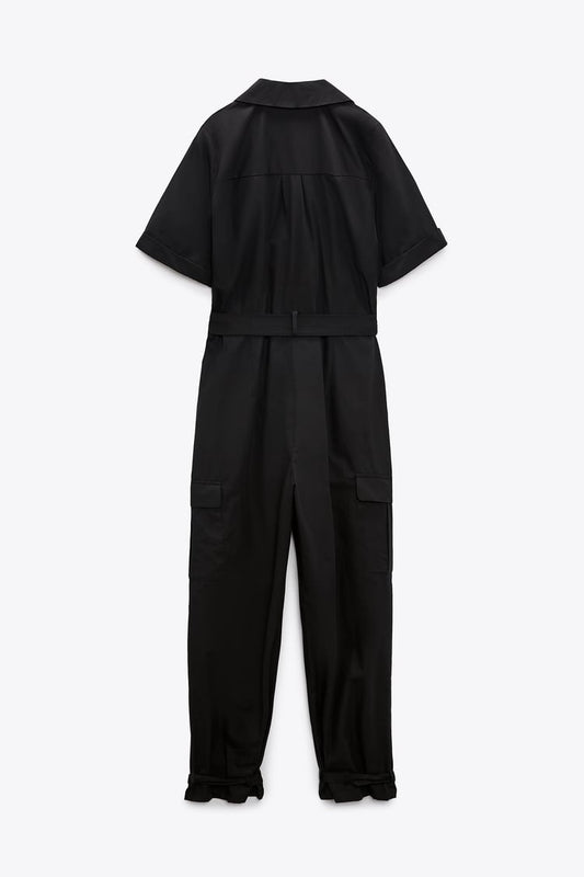 Poplin Cargo Jumpsuit