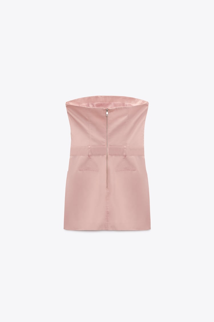 Gabardine Fabric Strapless Dress