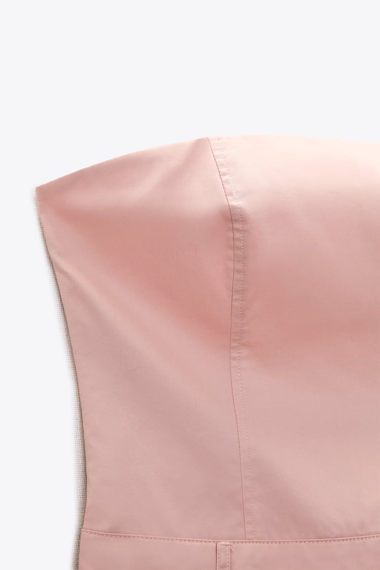 Gabardine Fabric Strapless Dress
